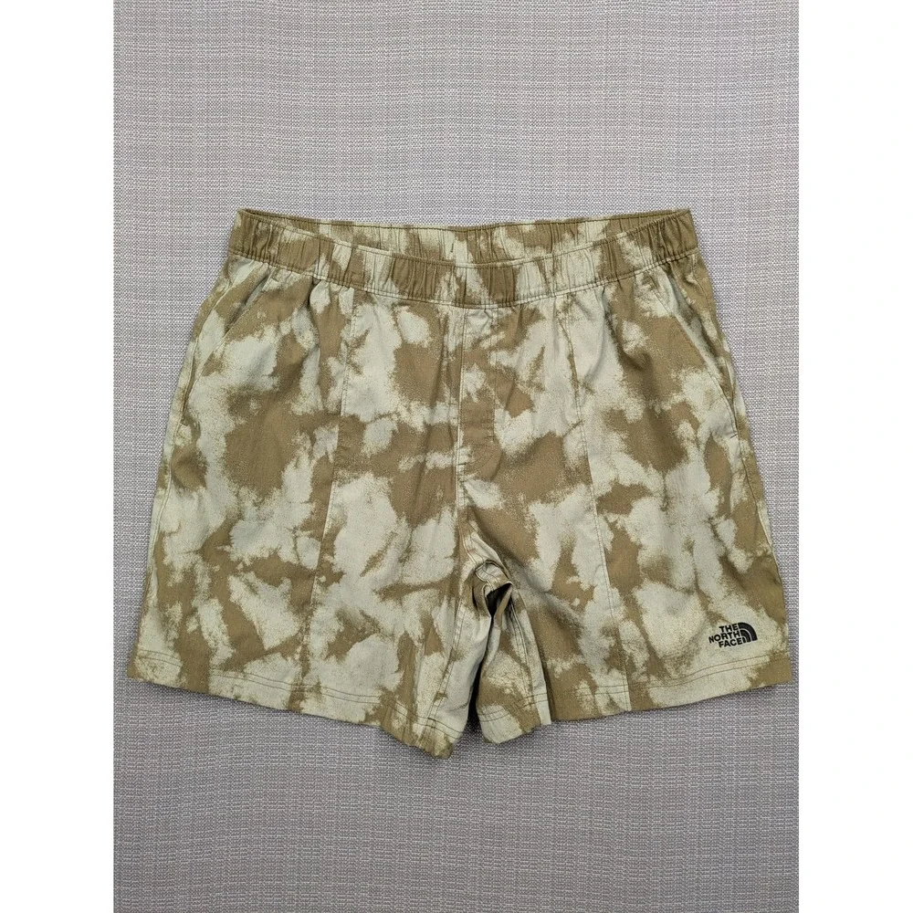 The North Face Shorts Mens Large Brown Camo 7 Inseam Elastic Quick Dry Hiking